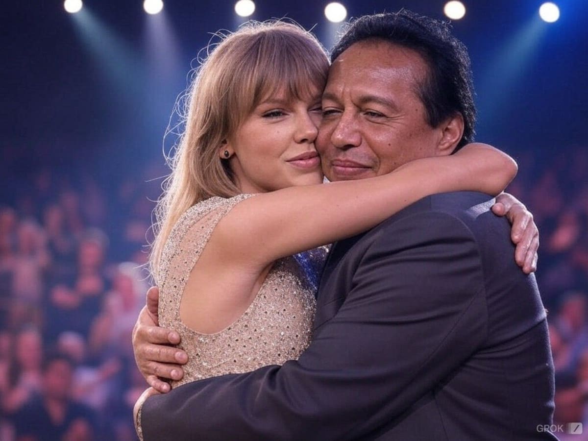 Imagen hecha con IA de Diomedes Díaz junto a Taylor Swift. //Foto: Tomada de X.