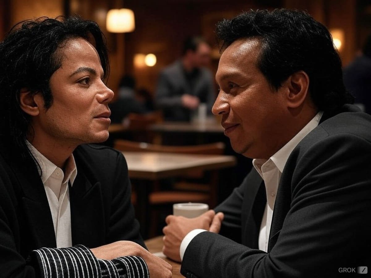Imagen hecha con IA de Diomedes Díaz junto a Michael Jackson. //Foto: Tomada de X.