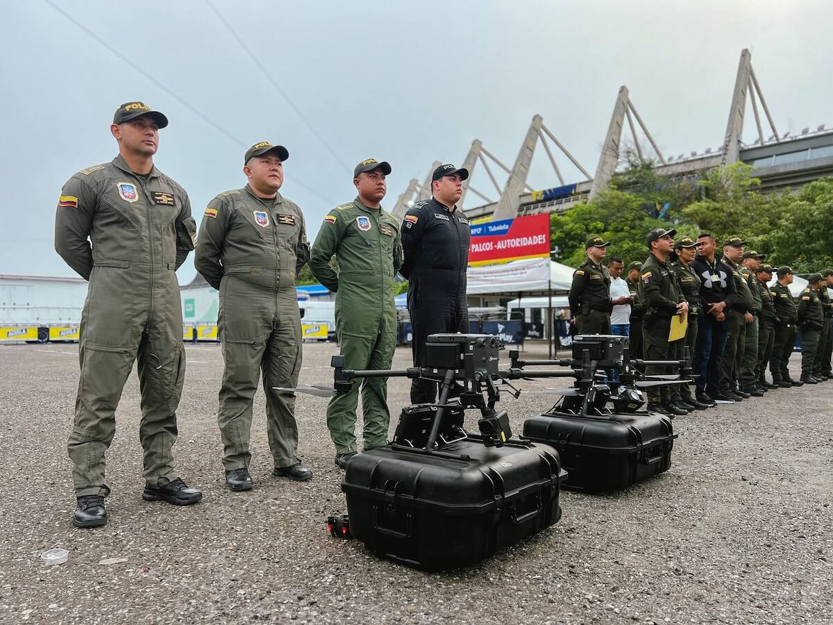 Un gran dispositivo, con elementos tecnológicos, tendrá la Policía Metropolitana de Barranquilla para el partido entre Colombia y Ecuador por las Eliminatorias al Mundial de Fútbol 2026.//Cortesía.