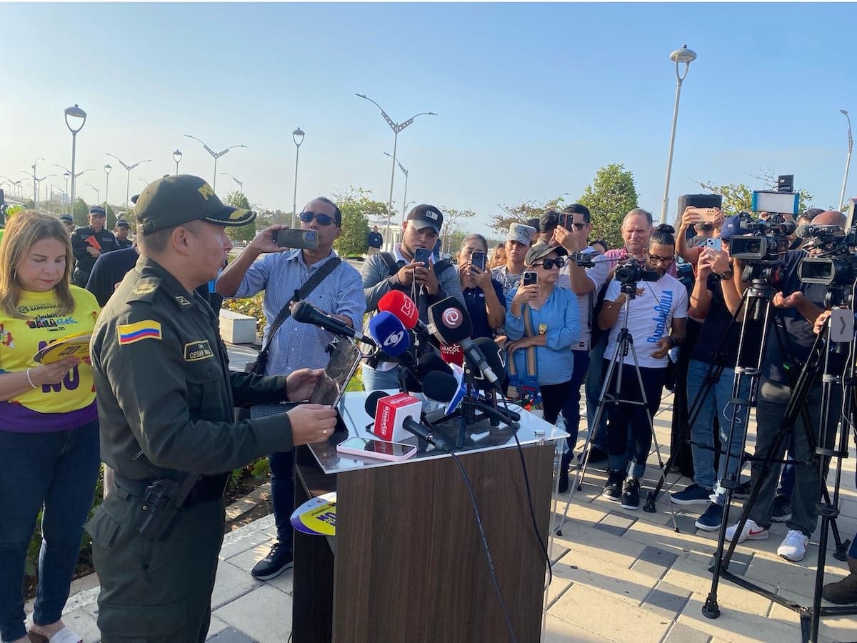 La Policía Metropolitana y las autoridades distritales dieron a conocer a los medios de comunicación el dispositivo de seguridad que se implementará en el Carnaval de Barranquilla 2025.//Cortesía.
