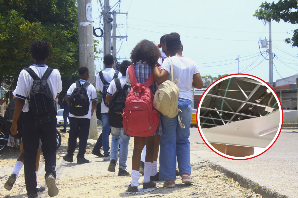 Video: pánico por caída de techo en colegio de Cartagena