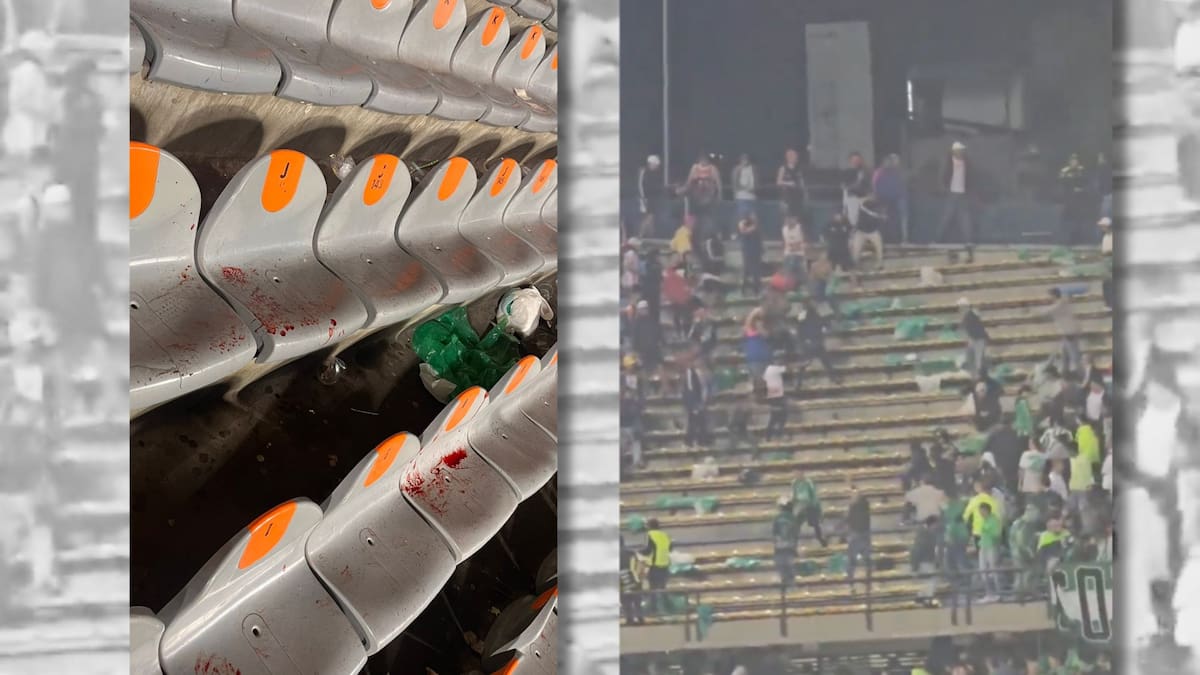 Disturbios en el partido del Atlético Nacional y Junior. //Capturas de Pantalla - El Universal