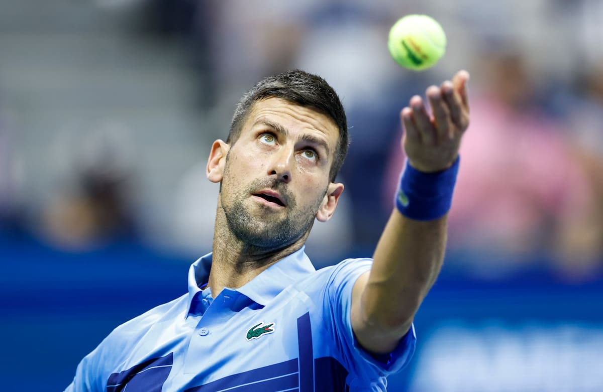 El serbio Novak Djokovic durante el partido de primera ronda del US Open de tenis. //EFE