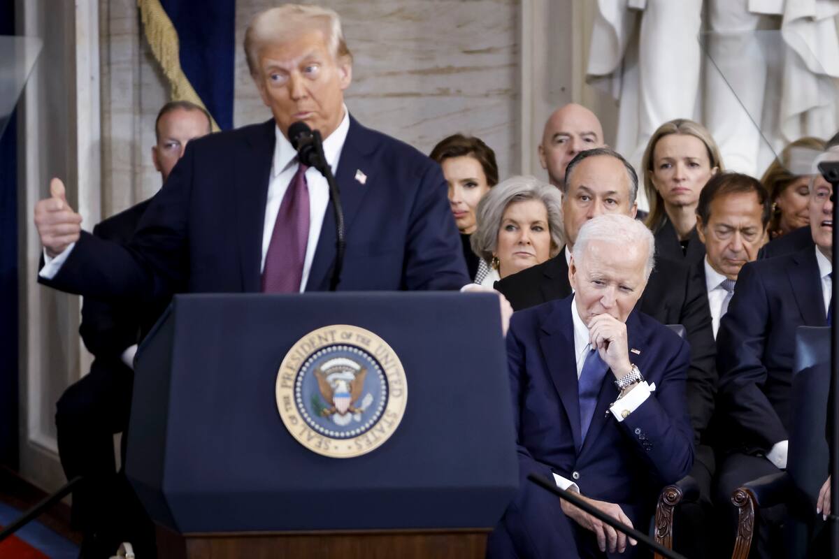 Discurso del presidente Donald Trump luego de ser investido. // Foto: AP
