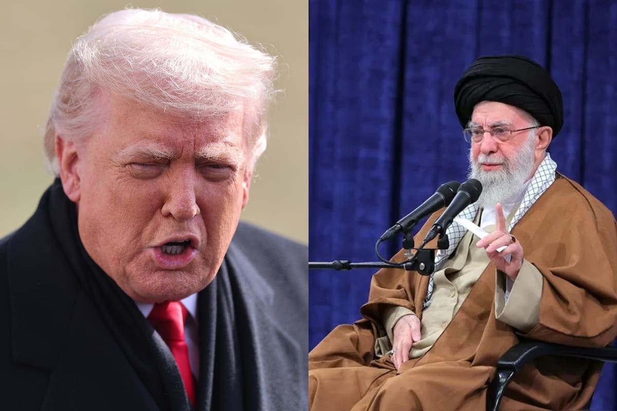 El presidente de Estados Unidos, Donald Trump, junto al líder supremo de Irán, Alí Jamenei. // Fotos: EFE.