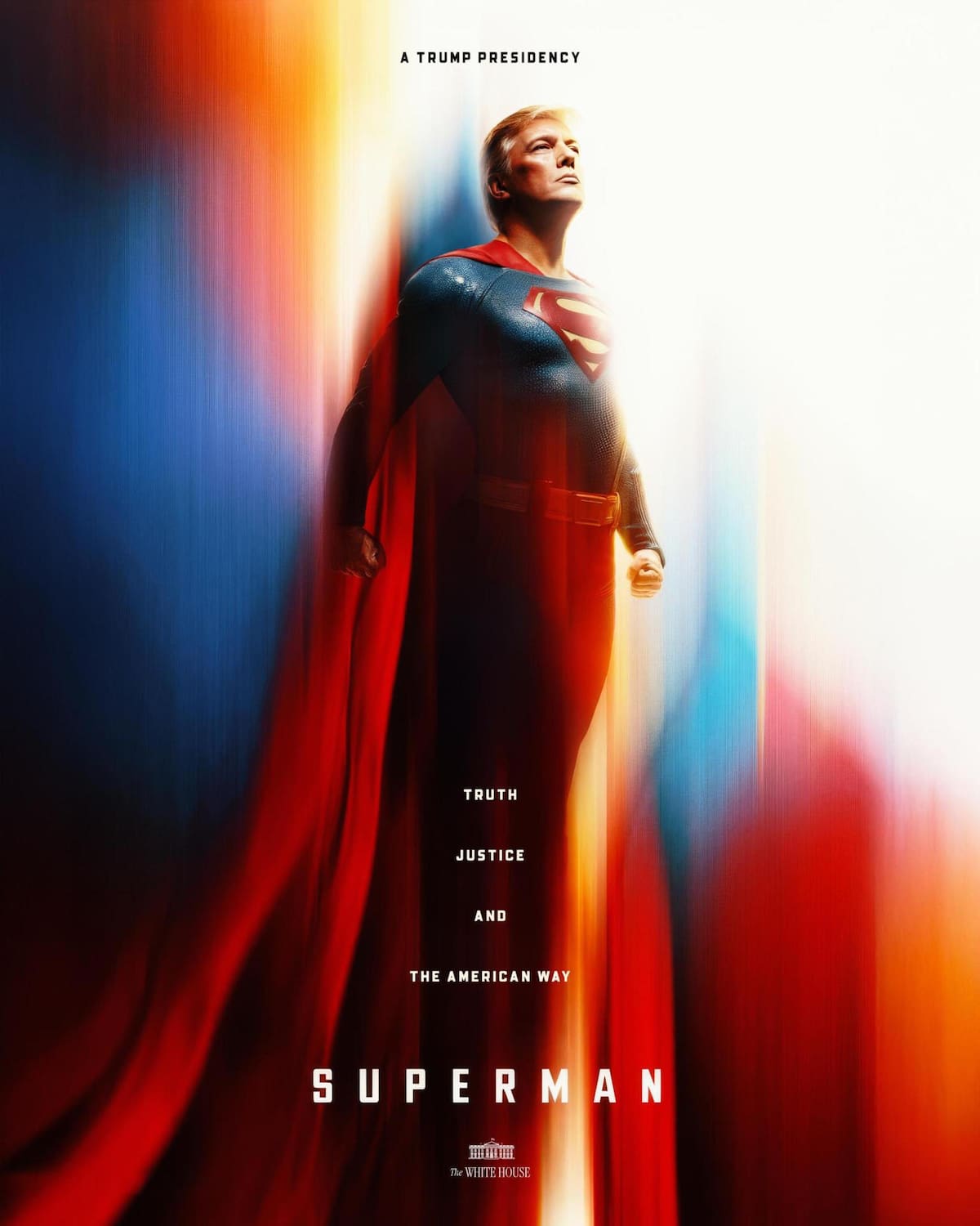 Fotografía tomada de la cuenta oficial de la red social Instagram @WhiteHouse que muestra al presidente de los Estados Unidos, Donald Trump, como 'Superman'. // Foto: EFE