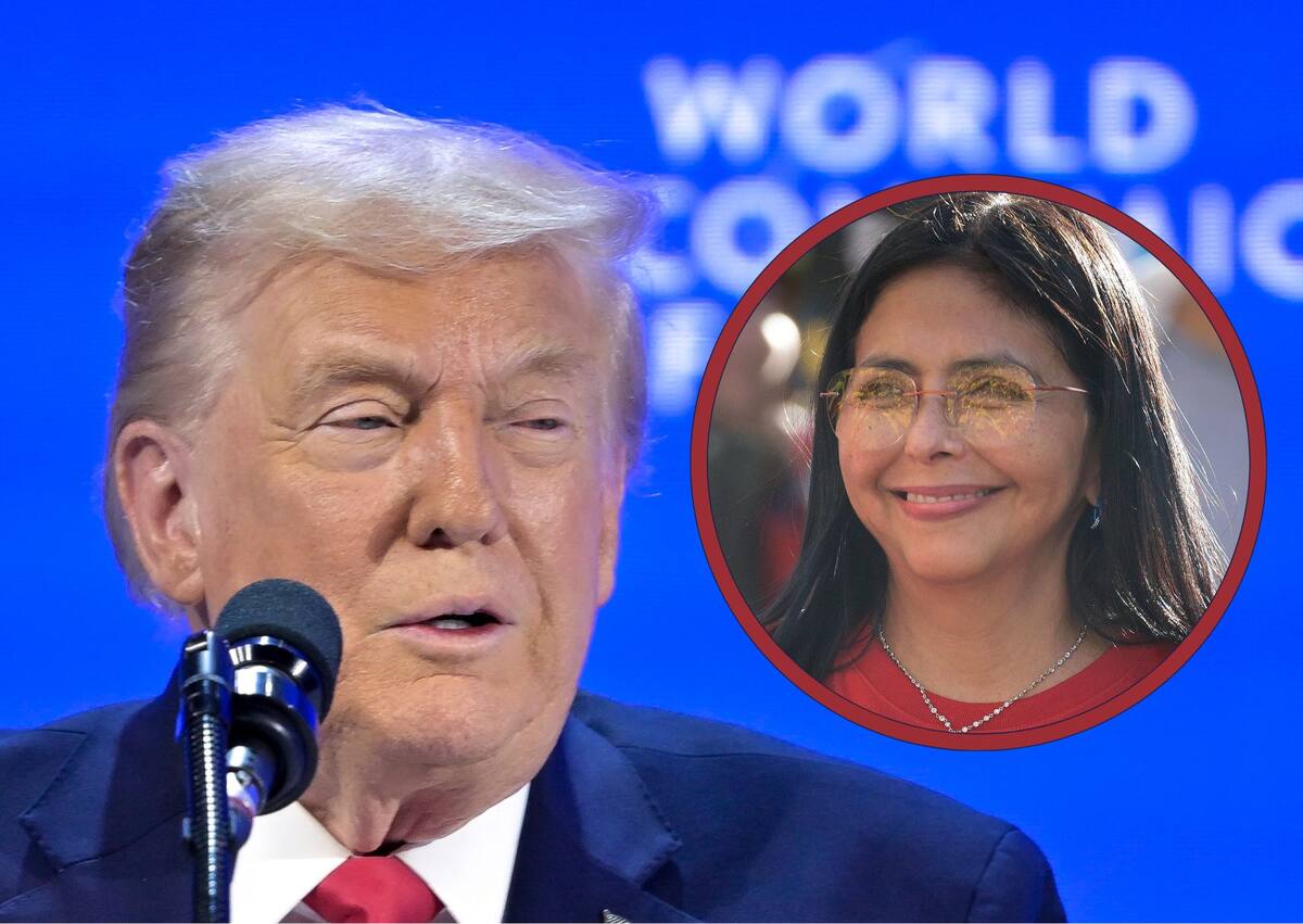 El presidente de Estados Unidos, Donald Trump y la presidenta encargada de Venezuela, Delcy Rodríguez. //Imagen creada con fotos de EFE.