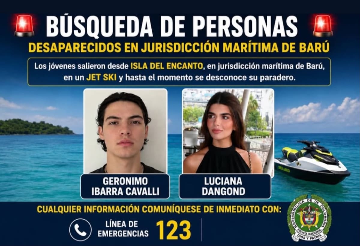 Gerónimo Ibarra Cavalli y Luciana Dangond están desaparecidos. // Foto: cortesía