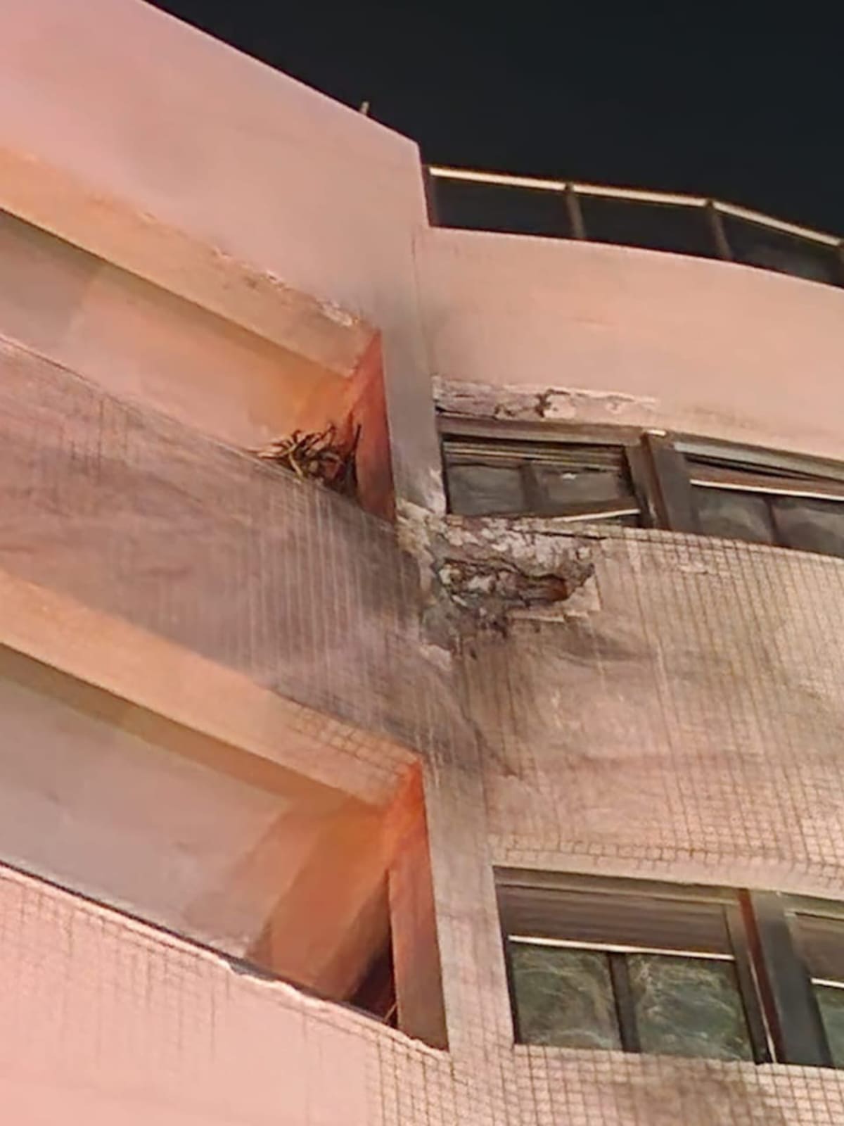 Dron atacó edificio en Israel. Uno de los dos drones que sobrevolaron por territorio isrelí fue interceptado. // Foto: redes sociales.