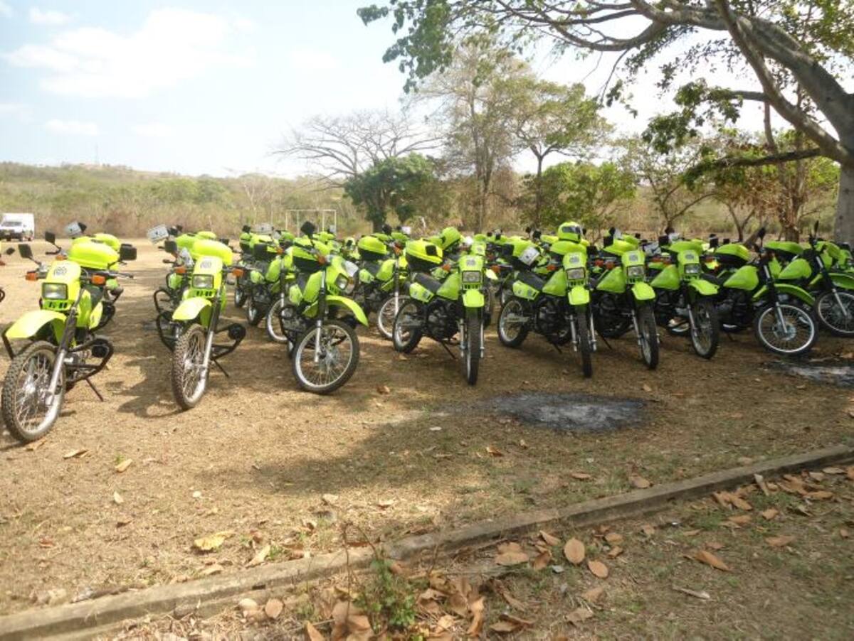 Estas fueron algunas de las motocicletas entregadas a la Policía. Cortesía