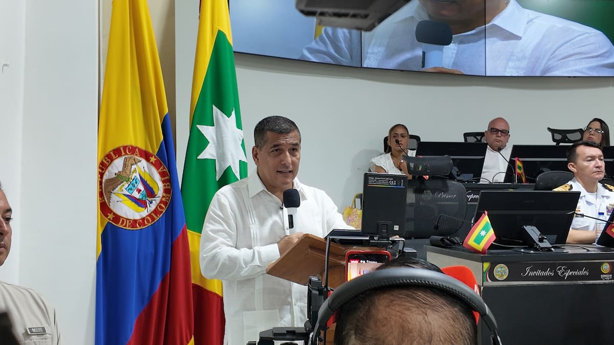 Dumek Turbay, durante su intervención en el Concejo Distrital. // Jorge Díaz - El Universal