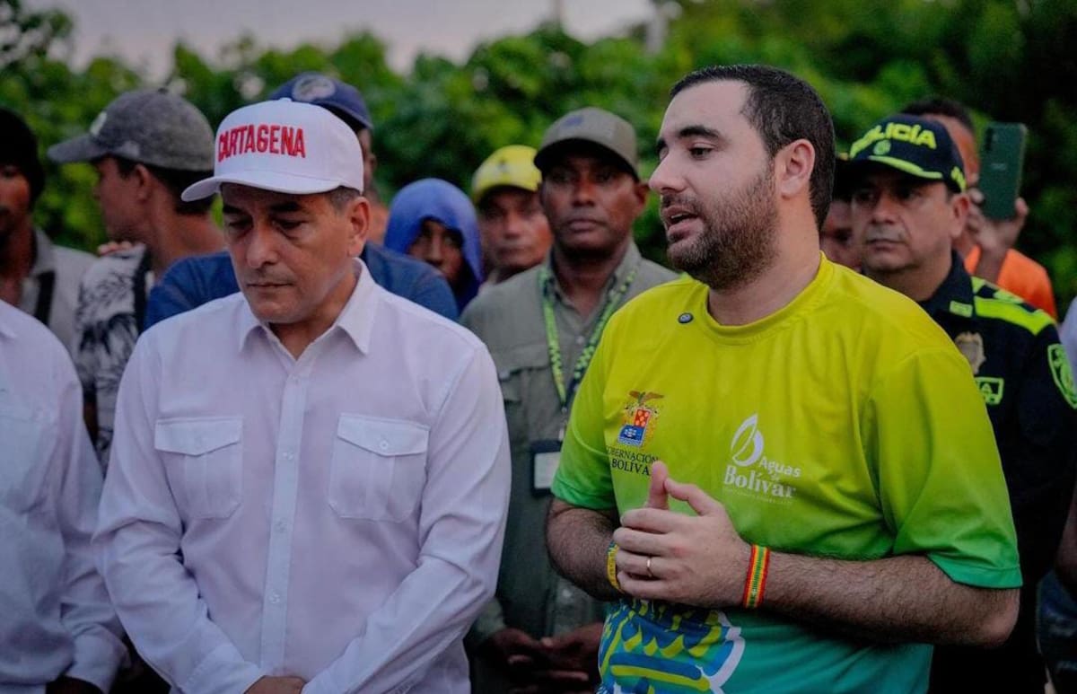El alcalde de Cartagena, Dumek Turbay Paz y Yamil Arana Padauí, gobernador de Bolívar. // Foto: Cortesía.