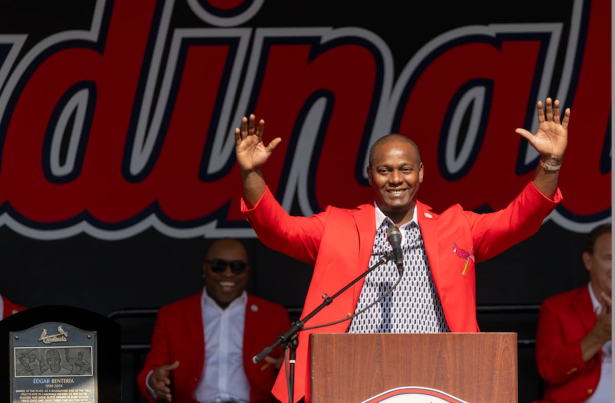 Édgar Rentería, uno de los grandes beisbolistas que ha tenido Colombia. // Cortesía @Cardinals.