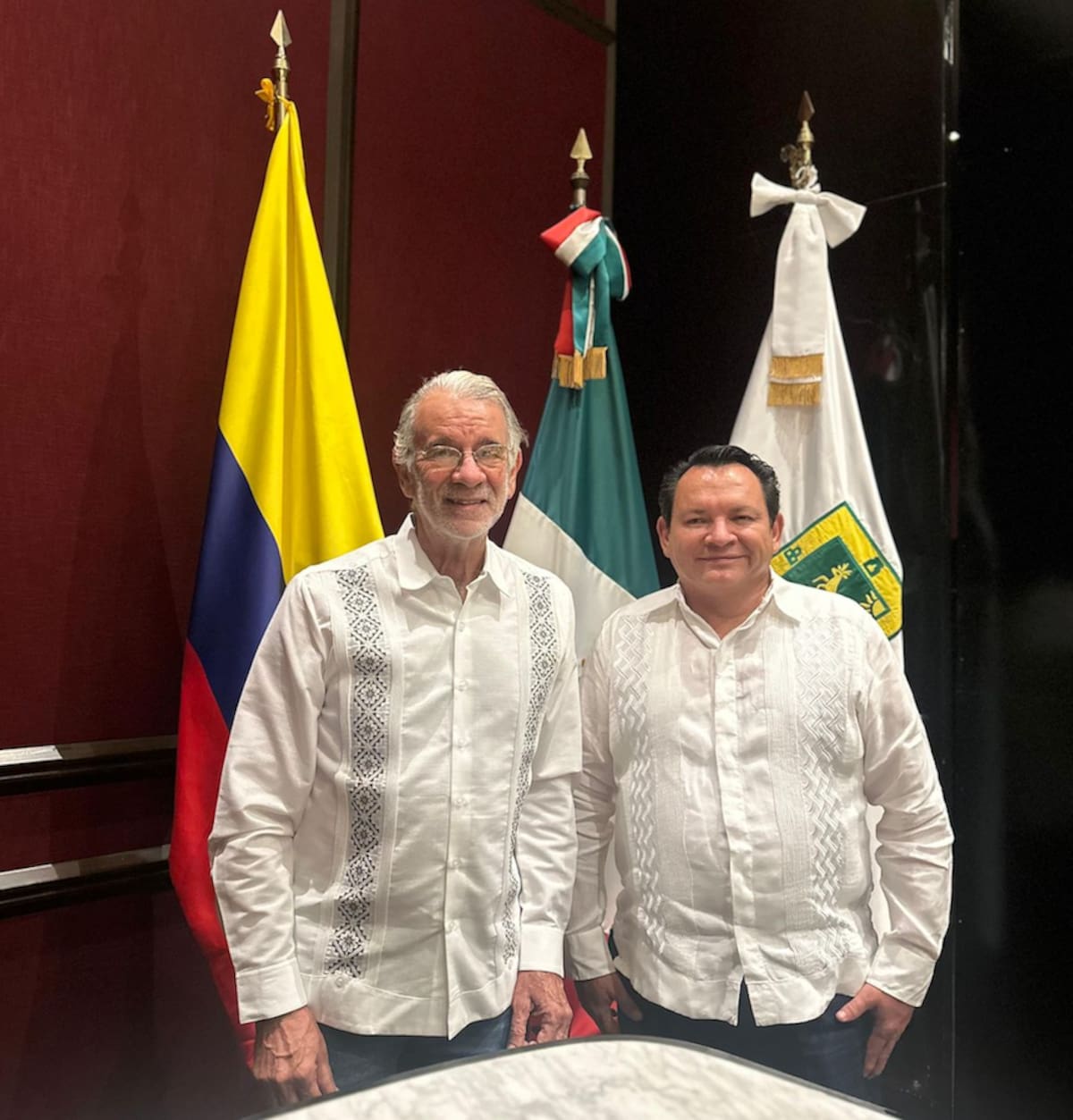 Eduardo Verano, gobernador del Atlántico y Joaquín Díaz Mena, gobernador de Yucatán, México.//Cortesía.