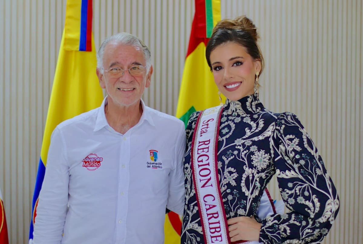 El gobernador del Atlántico, Eduardo Verano, recibió la visita de Valeria Lafaurie Santodomingo, Señorita Región Caribe 2025-2026.//Cortesía.