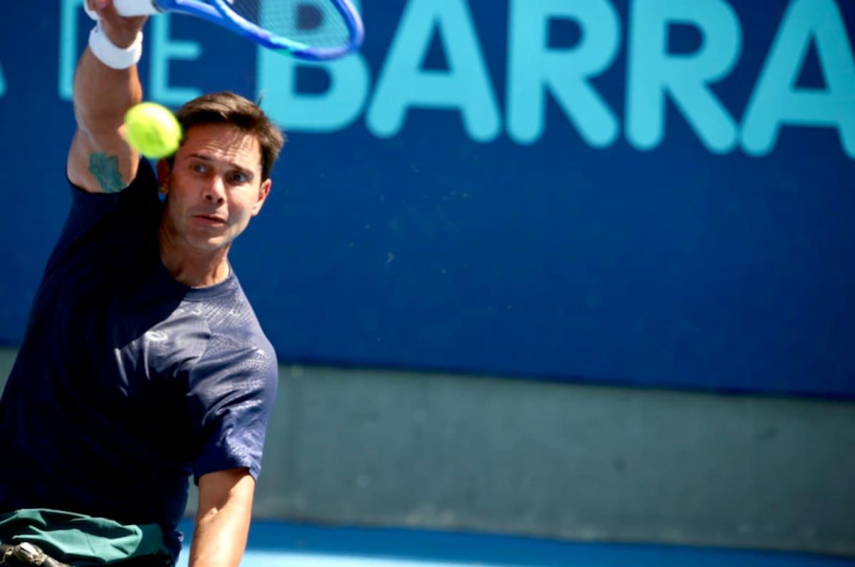El brasileño Gustavo Carneiro ganó el título en la modalidad de sencillos masculino del Barranquilla Open de Tenis en Silla de Ruedas al vencer a su compatriota Diego Kohlrausch.//Cortesía Cortesía Liga de Tenis.