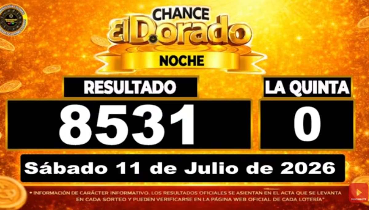 El Dorado Noche del 11 de julio de 2026. // Foto: captura de pantalla del canal de YouTube @NumerologíaColombia.