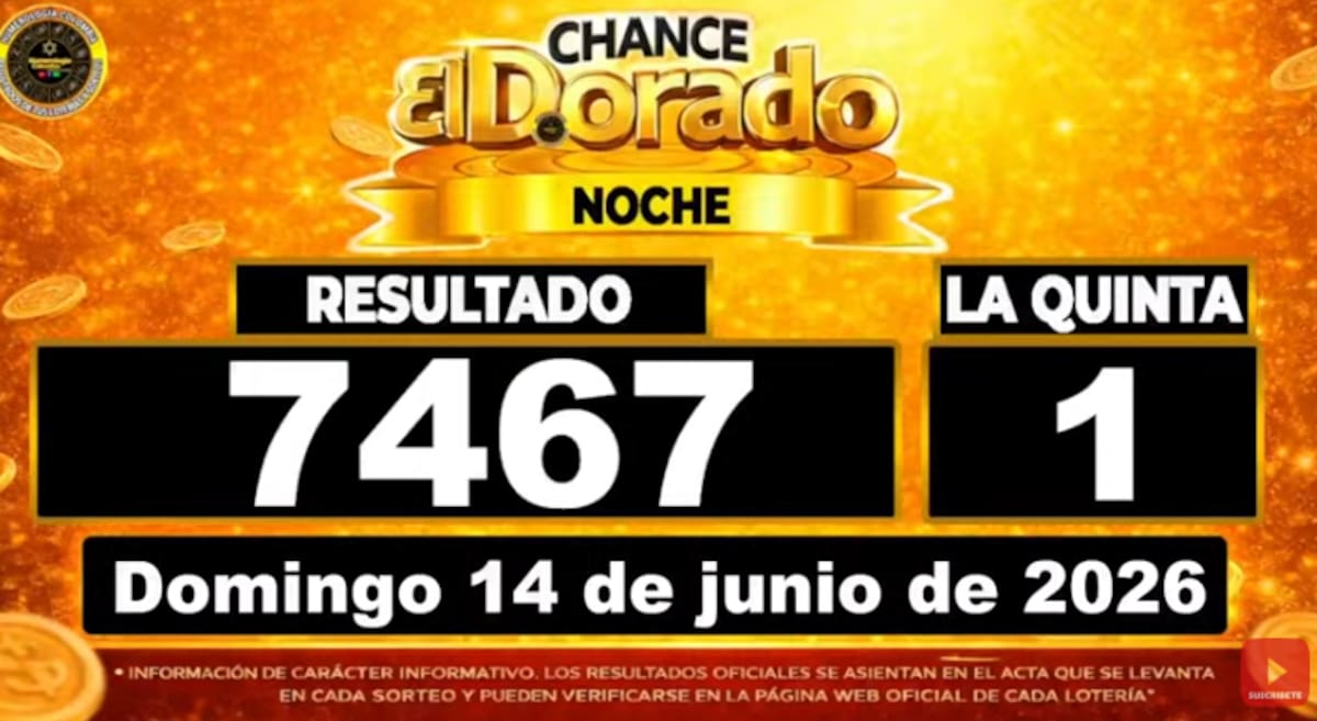El Dorado Noche del 14 de junio de 2026. // Foto: captura de pantalla