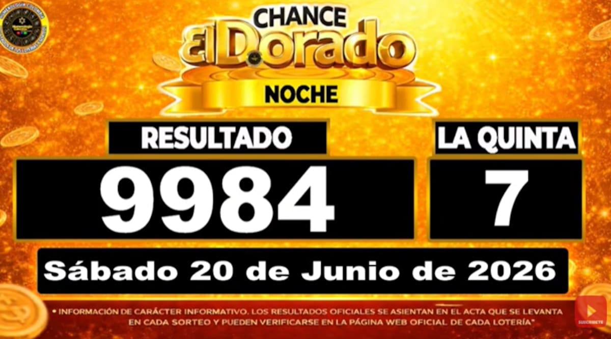El Dorado Noche del 20 de junio de 2026. // Foto: captura de pantalla
