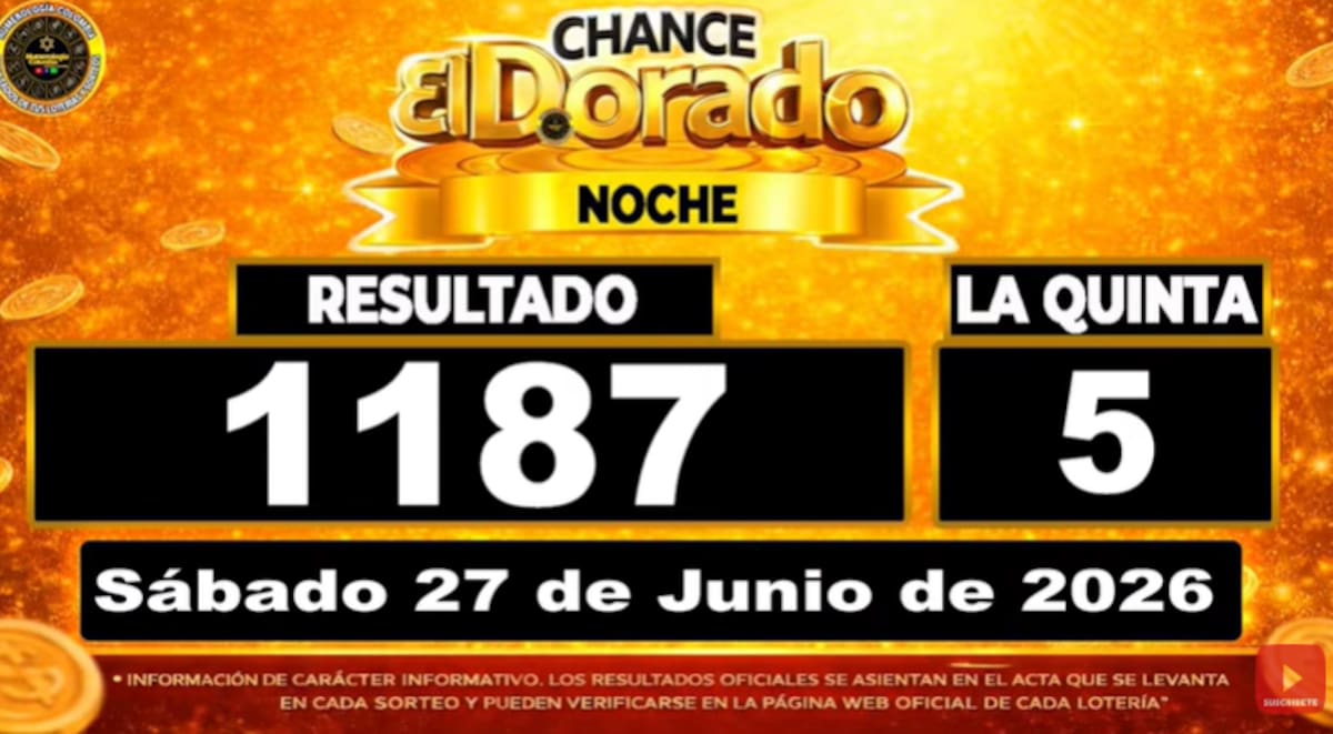 El Dorado Noche del 27 de junio de 2026. // Foto: captura de pantalla