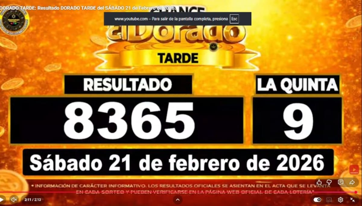 El Dorado Tarde del 21 de febrero de 2026. // Foto: captura de pantalla