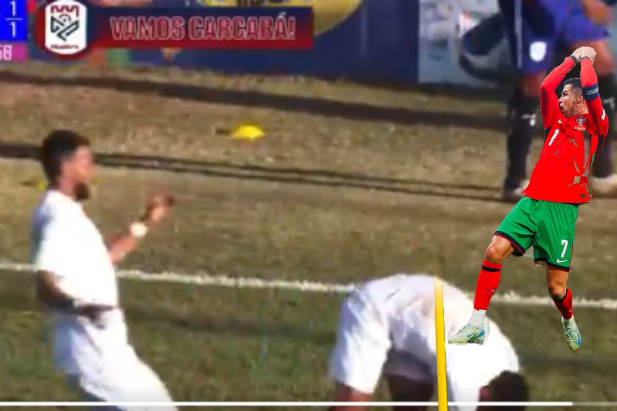 Video: jugador celebró como Cristiano Ronaldo y se lesionó