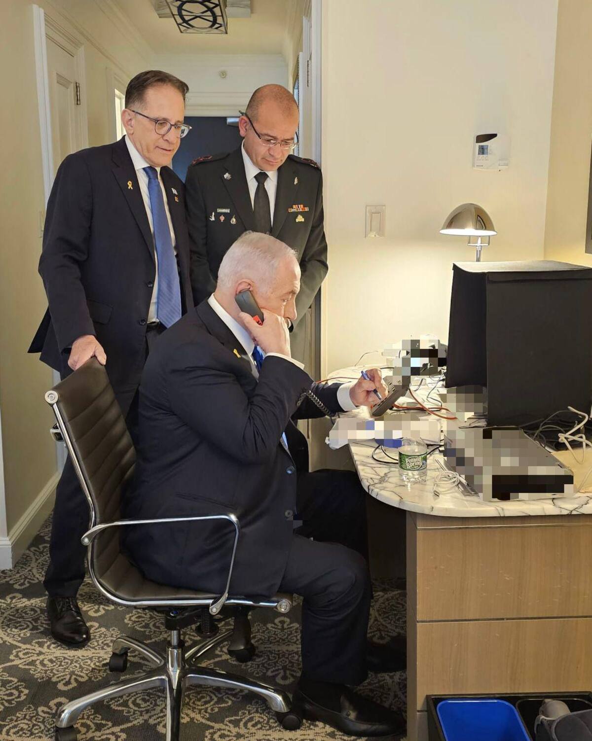 Momento en que Benjamín Netanyahu, primer ministro de Israel, confirmó el ataque sobre Beirut. //EFE