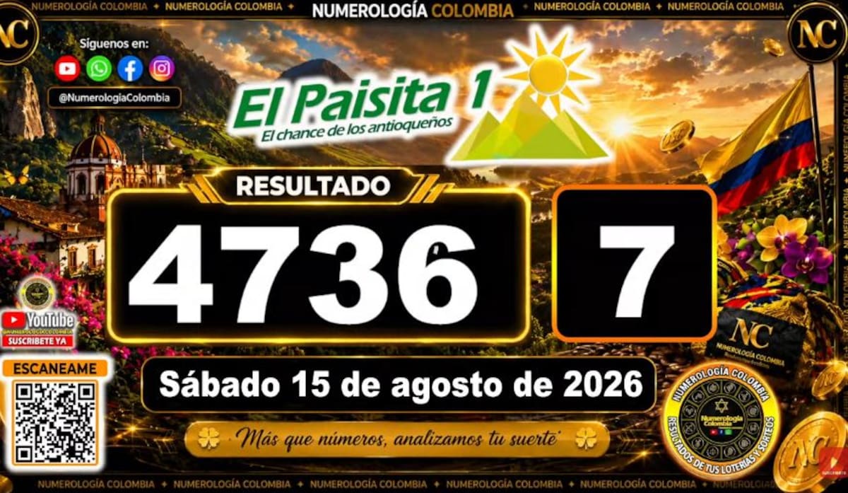 El Paisita Día del 15 de julio de 2026. // Foto: captura de pantalla del canal de YouTube @NumerologíaColombia.
