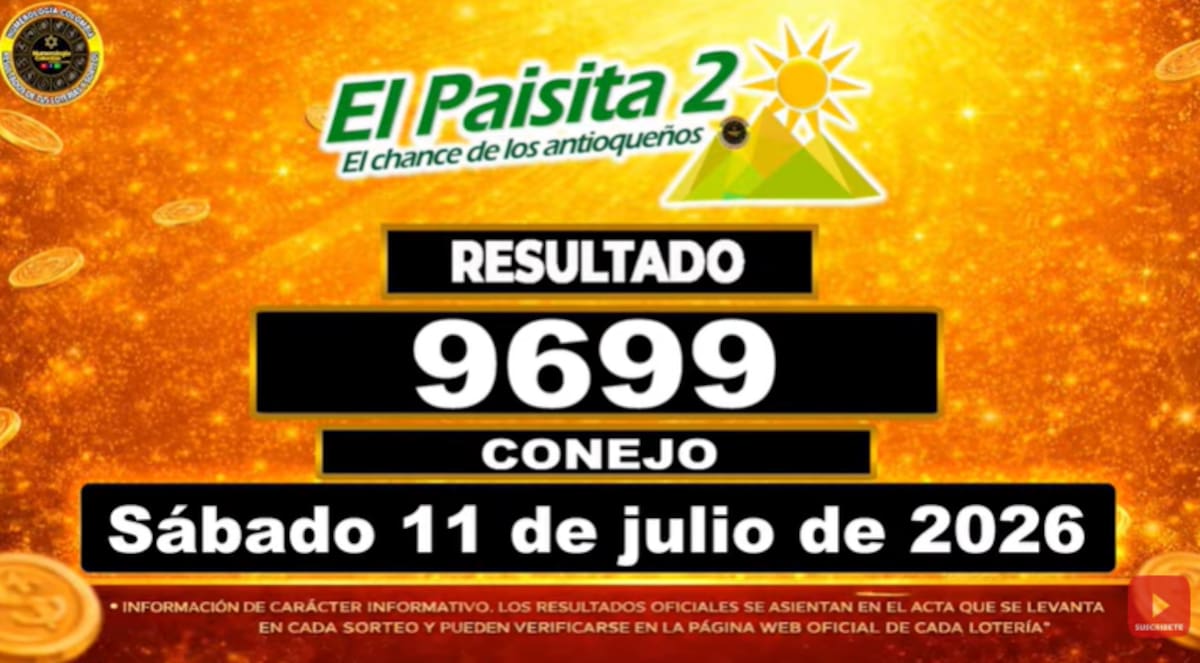 El Paisita Noche del 11 de julio de 2026. // Foto: captura de pantalla del canal de YouTube @NumerologíaColombia.