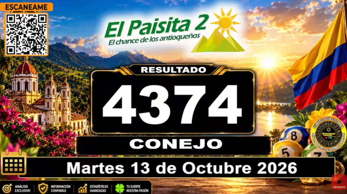 El Paisita Noche del 13 de octubre de 2026. // Foto: captura de pantalla del canal de YouTube @NumerologíaColombia.