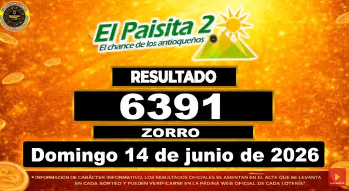 El Paisita Noche del 14 de junio de 2026. // Foto: captura de pantalla