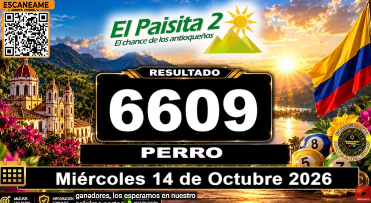 El Paisita Noche del 14 de octubre de 2026. // Foto: Foto: captura de pantalla del canal de YouTube @NumerologíaColombia.