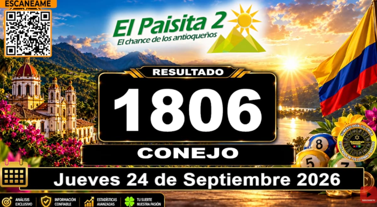 El Paisita Noche del 24 de septiembre de 2026. // Foto: captura de pantalla del canal de YouTube @NumerologíaColombia.