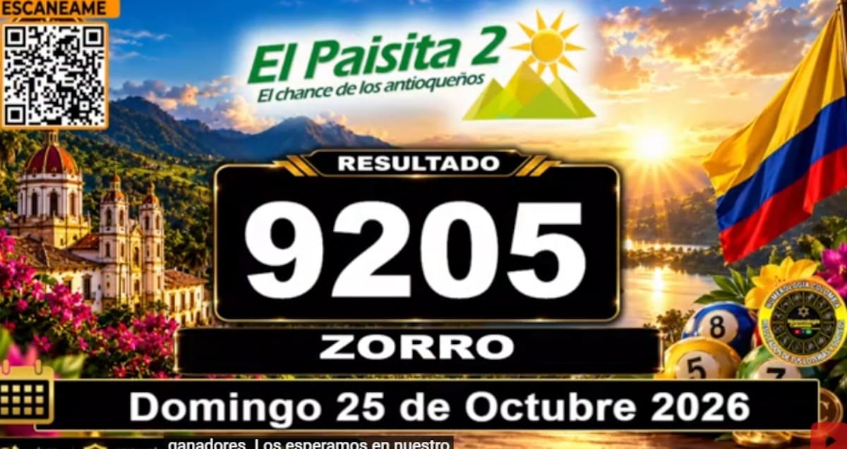 El Paisita Noche del 25 de octubre de 2026. // Foto: captura de pantalla del canal de YouTube @NumerologíaColombia.