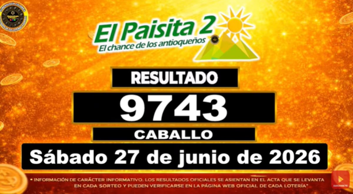 El Paisita Noche del 27 de junio de 2026. // Foto: captura de pantalla