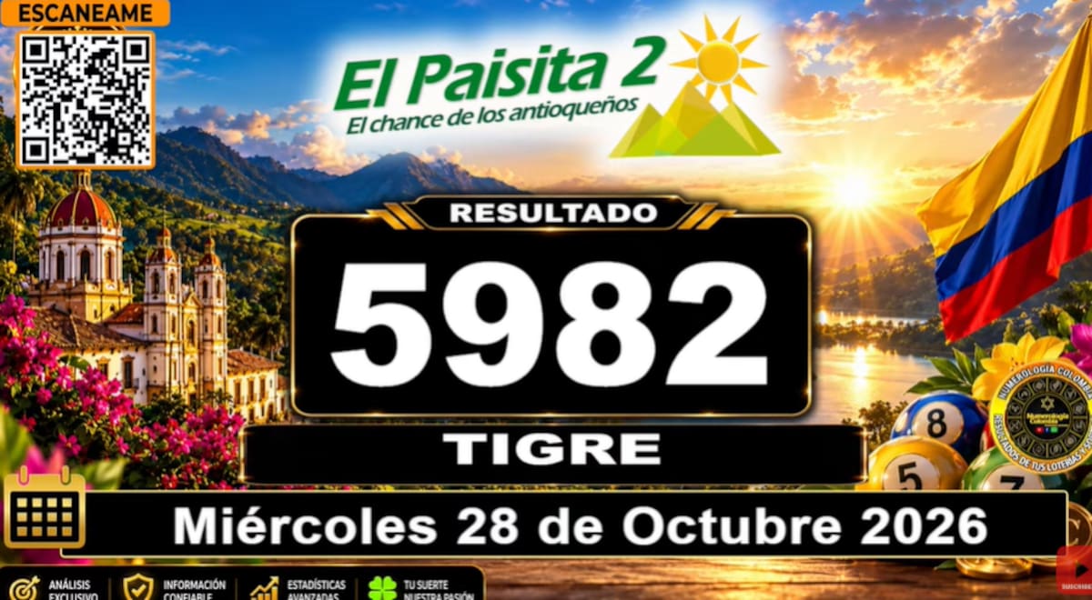El Paisita Noche del 28 de octubre de 2026. // Foto: captura de pantalla del canal de YouTube @NumerologíaColombia.