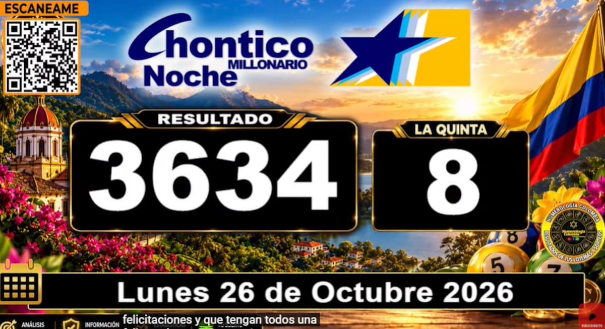 El Paisita Noche del jueves 26 de octubre de 2026. // Foto: captura de pantalla del canal de YouTube @NumerologíaColombia.