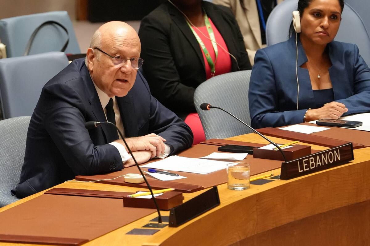 El primer ministro libanés pide al Consejo de Seguridad de la ONU presionar a Israel por alto el fuego. // Foto: EFE/EPA/Stephan Spindel