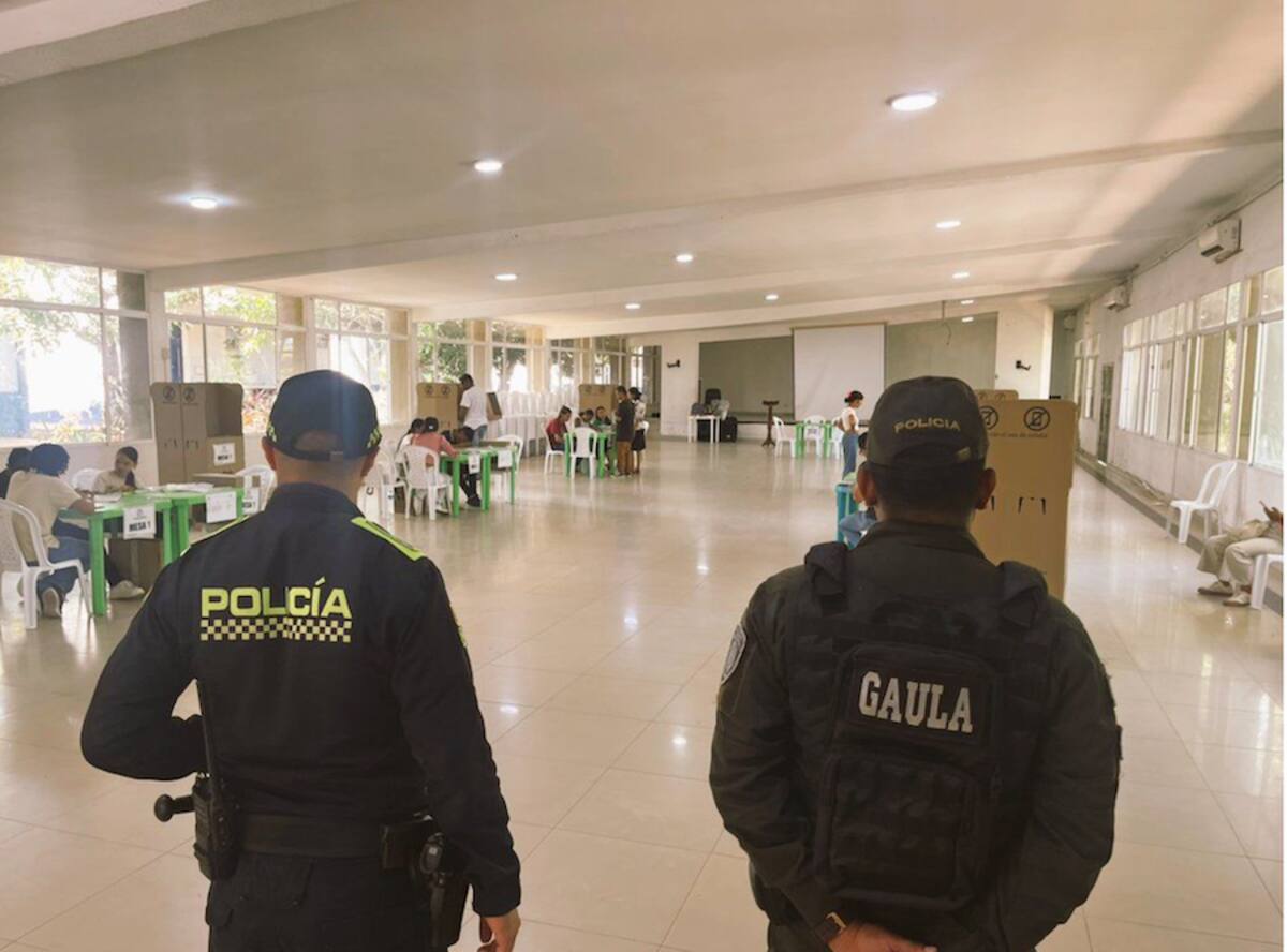 La Policía Mebar ha estado vigilante del proceso electoral de Barranquilla desde días previos..//Cortesía Policía Atlántico.