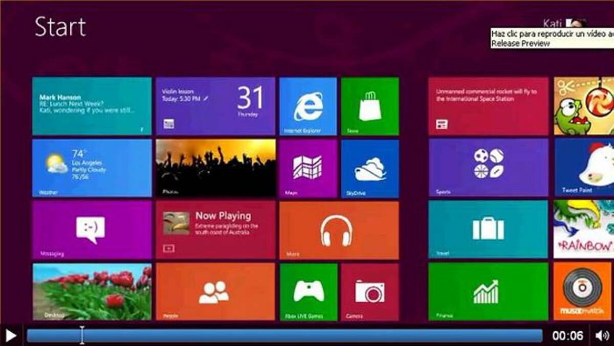 Lanzamiento de Windows 8 a 39.99 dólares. COLPRENSA