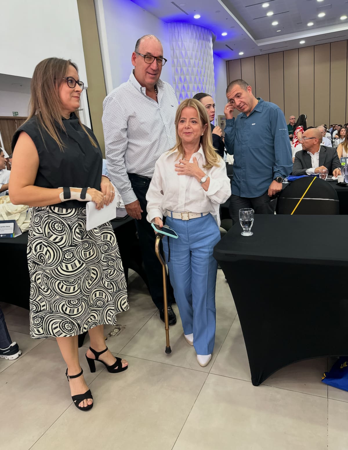 Elsa Noguera, ministra de Transporte, a su arribo este martes a la Sede de Comfamiliar Norte en Barranquilla.//El Universal.