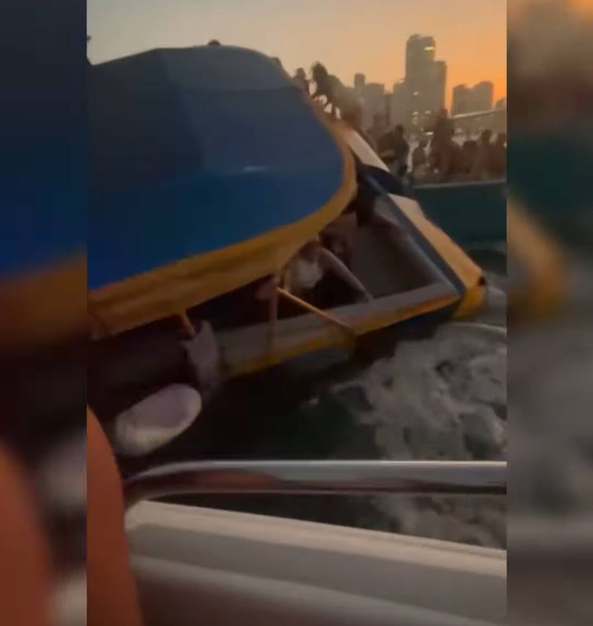 Imágen del momento de la emergencia en la bahía de Cartagena. // Captura de video