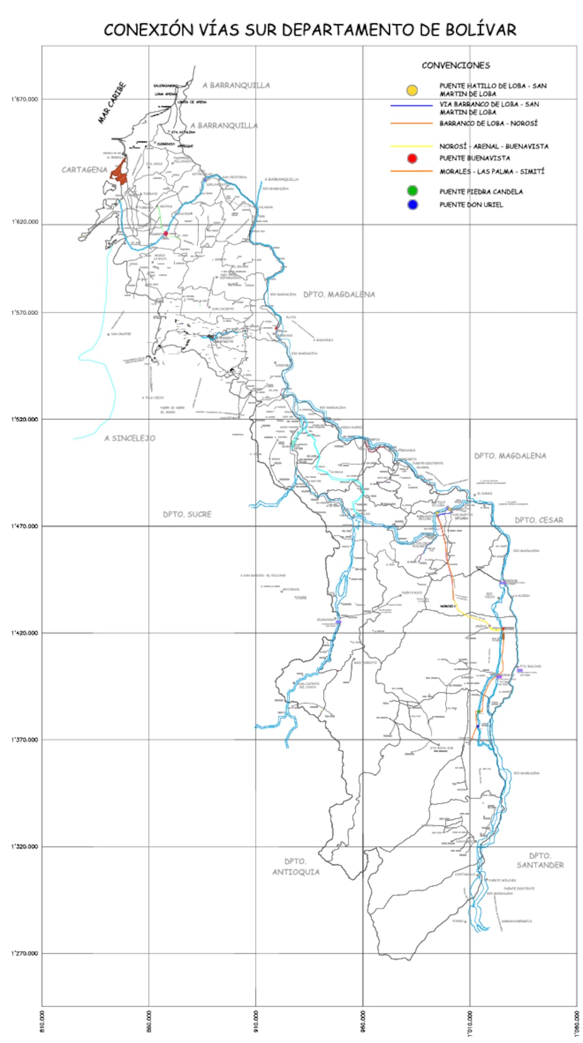 Conexión vial del sur del departamento de Bolívar // CORTESÍA GOBERNACIÓN DE BOLÍVAR.