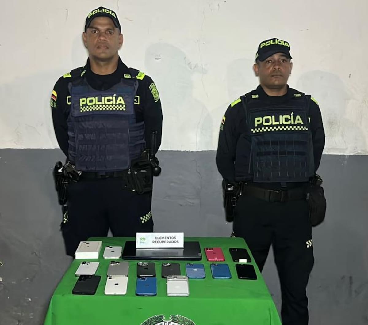 En ocho horas recuperaron 14 celulares y un computador hurtados en Cartagena. // Foto: Policía Metropolitana de Cartagena