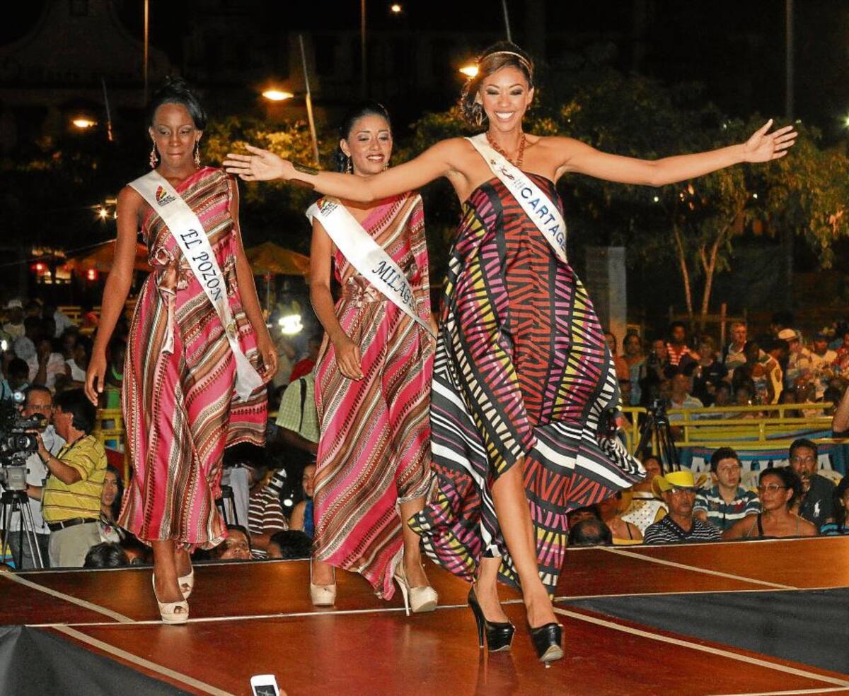 Elida Castro, Señorita Cartagena; Erika Contreras, de El Pozón; y Shamayra Ortega Morales, de El Milagro.