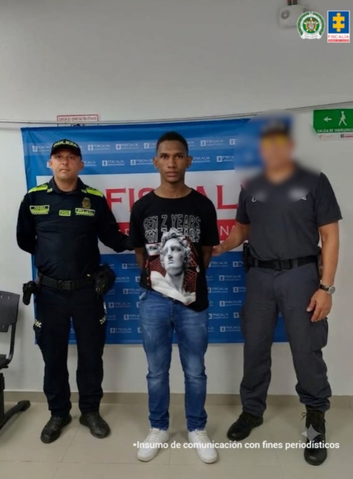 Duvan David Blanco Colina fue capturado por el CTI y la Policía, por su presunta vinculación con un homicidio ocurrido en Cartagena. //FOTO: FISCALÍA GENERAL DE LA NACIÓN.