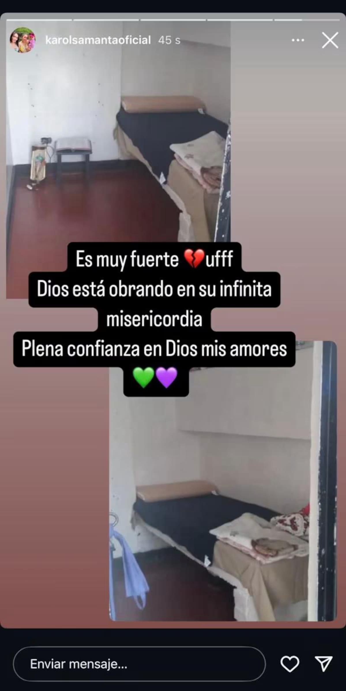 Novia de Epa Colombia reraccionó a la celda de la influencer en El Buen Pastor. //Foto: tomada de redes sociales.