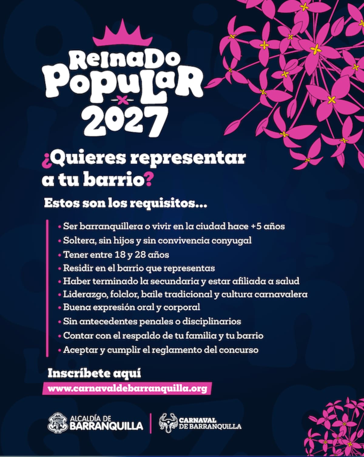 Estos son los requisitos que se necesitan para ser candidata al Reinado Popular del Carnaval de Barranquilla 2027.//Cortesía Carnaval de Barranquilla.