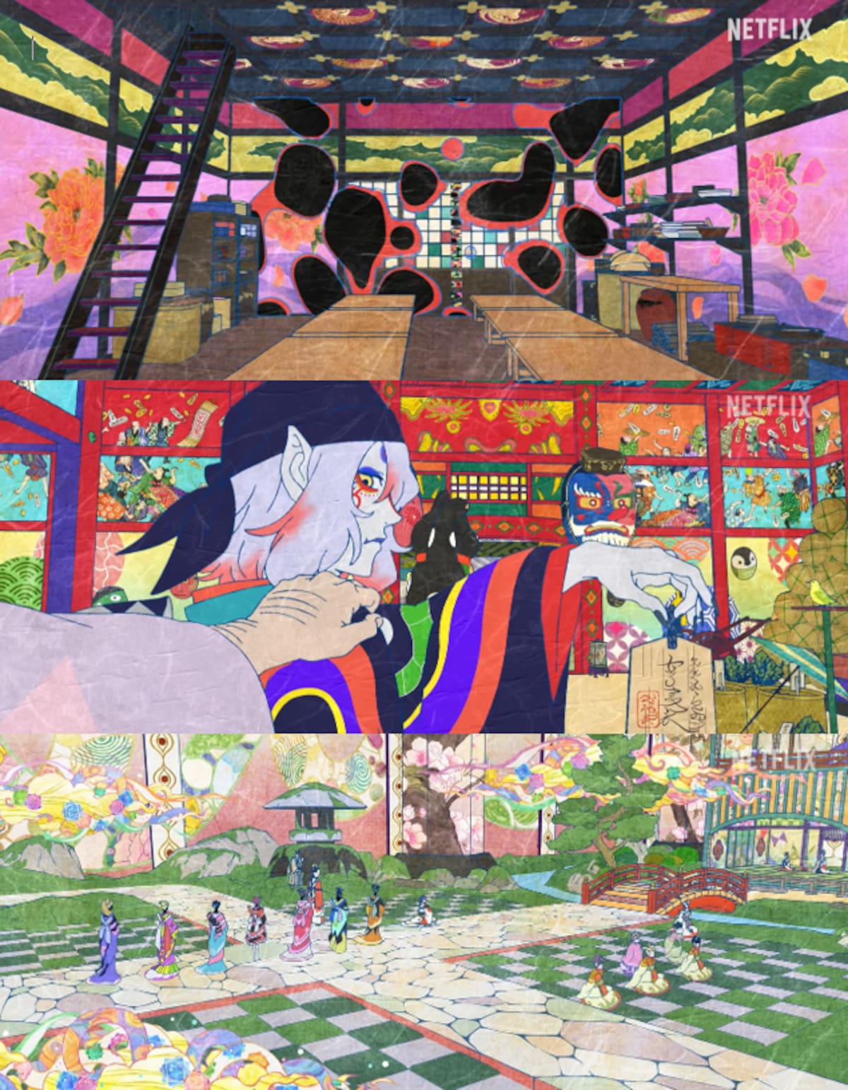 Escenas de las películas de Mononoke. // Fuente: Capturas de pantalla