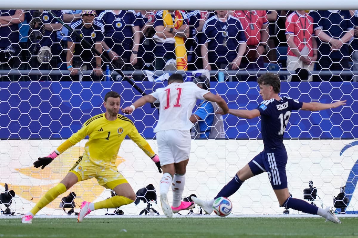 El marroquí Ismael Saibari tuvo la más clara de su selección para sentenciar el partido ante Escocia en el Mundial. //Foto, AP: Charles Krupa